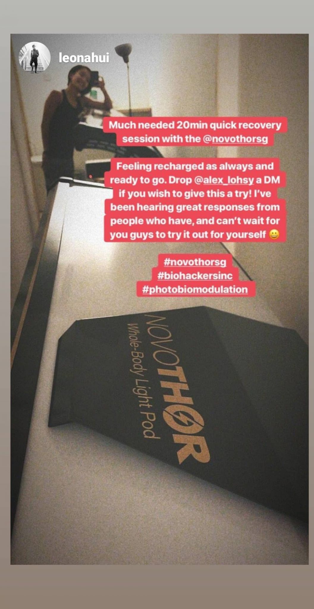 Novothor SG Red Light Therapy Instagram Reviews